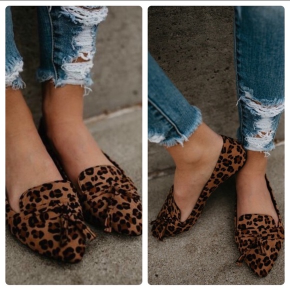 Vegan Suede Leopard Tassel Loafer - Picture 2 of 4